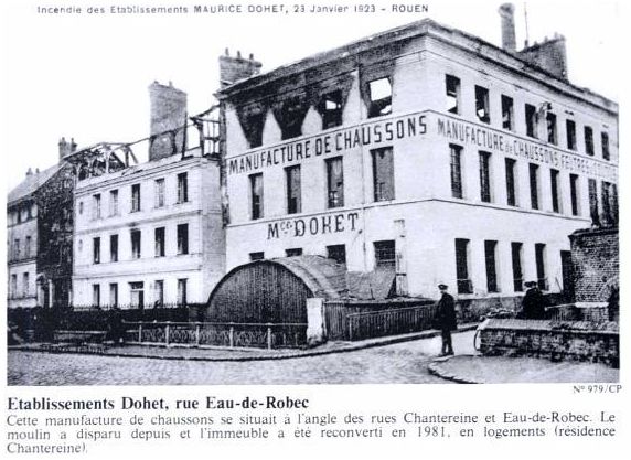 Etablissement Dohet, rue Eau de Robec-Histoire de Rouen Tome 2- 1900-1939 en 800 photographies-Guy Pessiot